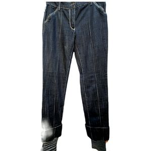 Missoni Sport Denim Jeans with Sweater cuff and permanent crease details